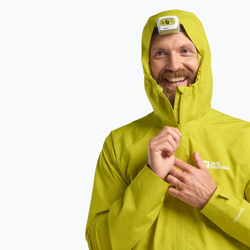 Jack Wolfskin Prelight 2.5L LT chartreuse giacca da pioggia da uomo 5