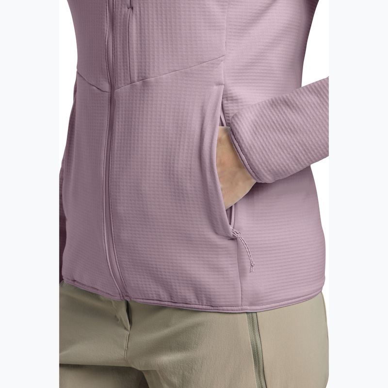 Felpa in pile da donna Jack Wolfskin Kolbenberg con cappuccio e zip intera, wild blossom 6