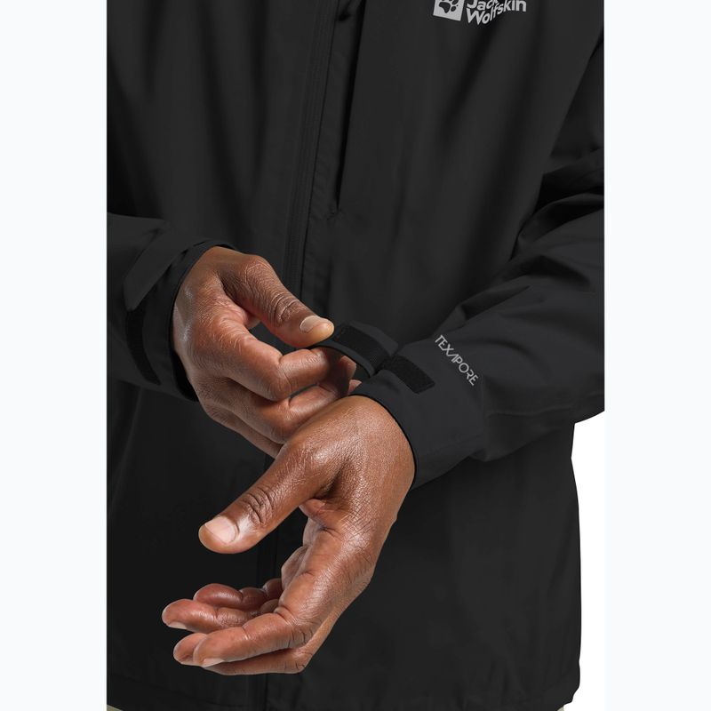Giacca antipioggia da uomo Jack Wolfskin Tempest 2l nera 6