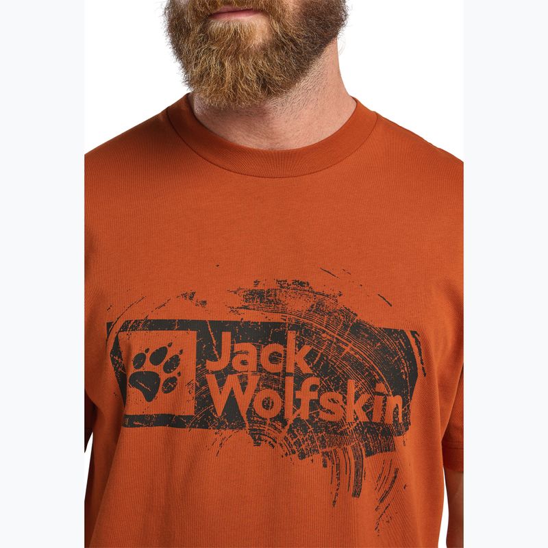 Maglietta Jack Wolfskin da uomo Jack Wolfskin Brand T arancione bruciato 4