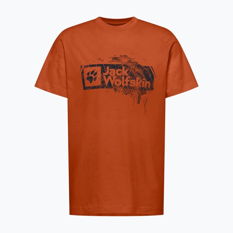 Maglietta Jack Wolfskin da uomo Jack Wolfskin Brand T arancione bruciato 5