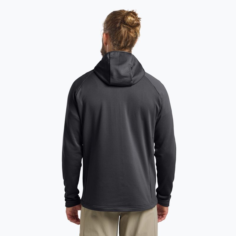 Felpa da uomo Jack Wolfskin Kolbenberg con cappuccio e zip intera in pile phantom 3