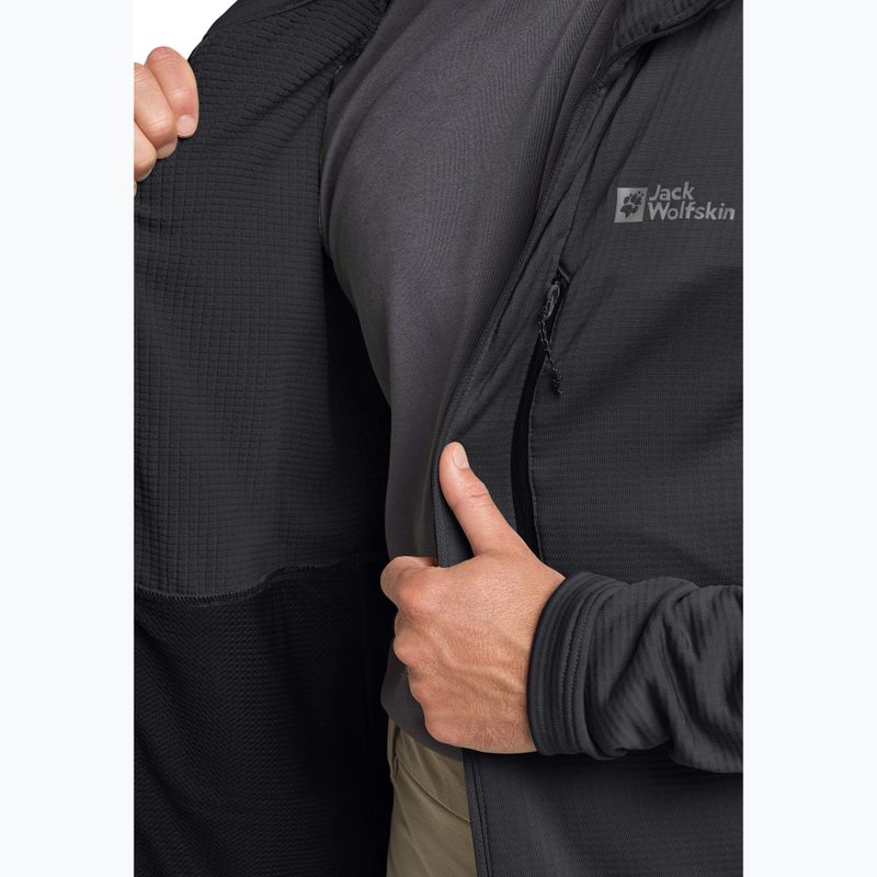Felpa da uomo Jack Wolfskin Kolbenberg con cappuccio e zip intera in pile phantom 6