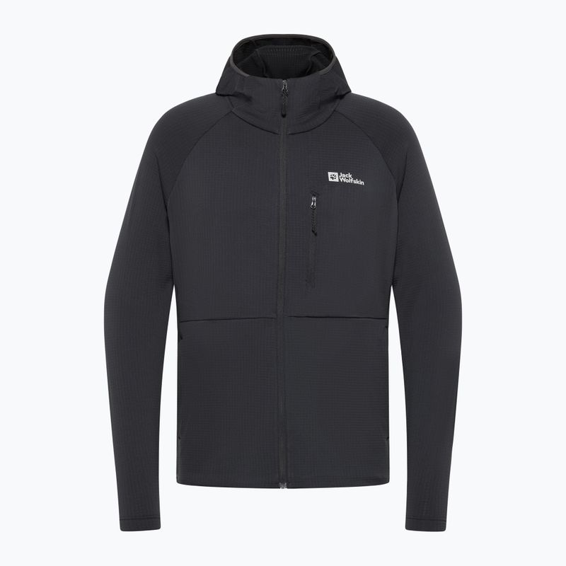 Felpa da uomo Jack Wolfskin Kolbenberg con cappuccio e zip intera in pile phantom 8
