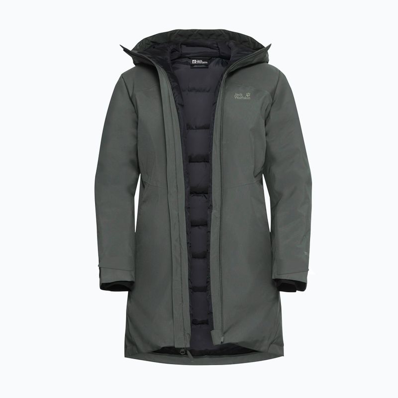 Giacca antipioggia da donna Jack Wolfskin Icecape 2L Down Ins Rds verde ardesia 9