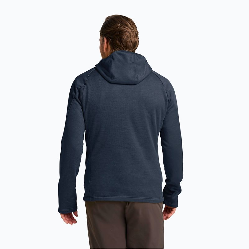 Felpa da trekking da uomo Jack Wolfskin Peak District con cappuccio e cerniera integrale midnight sky 3