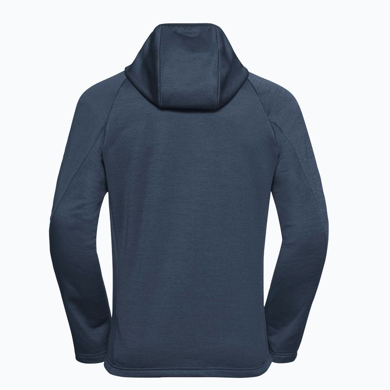 Felpa da trekking da uomo Jack Wolfskin Peak District con cappuccio e cerniera integrale midnight sky 8