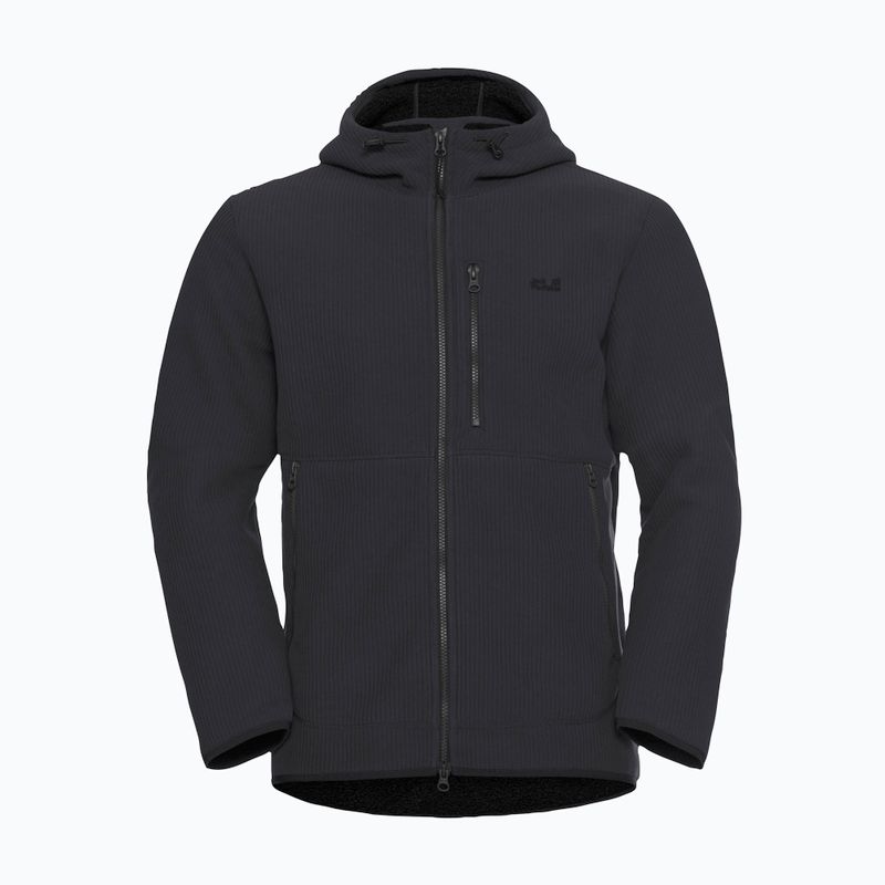 Felpa da trekking uomo Jack Wolfskin Lake Ridge con cappuccio nera 7