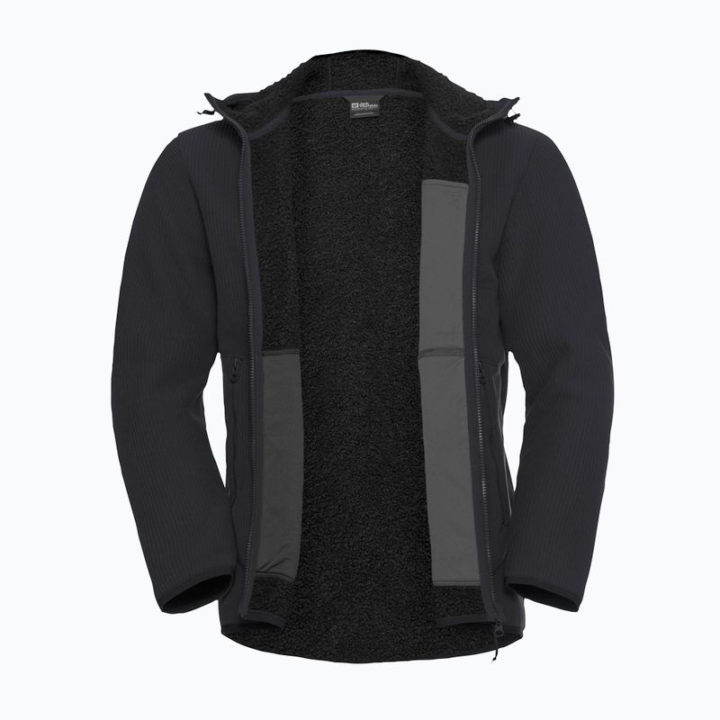 Felpa da trekking uomo Jack Wolfskin Lake Ridge con cappuccio nera 9