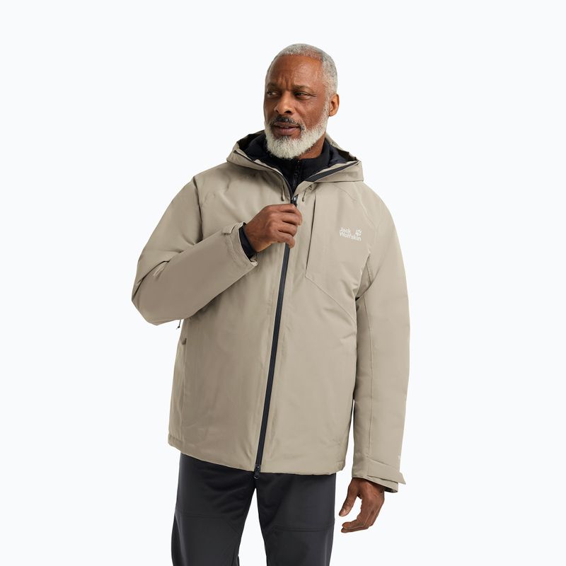 Giacca antipioggia da uomo Jack Wolfskin Icecape 2L Down Ins Rds lino