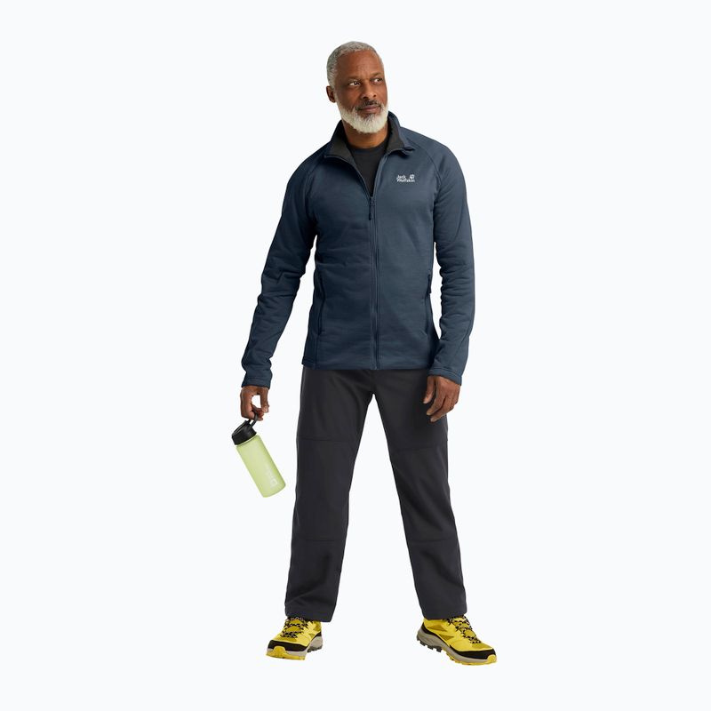 Felpa da trekking uomo Jack Wolfskin Peak District Full Zip midnight sky 2