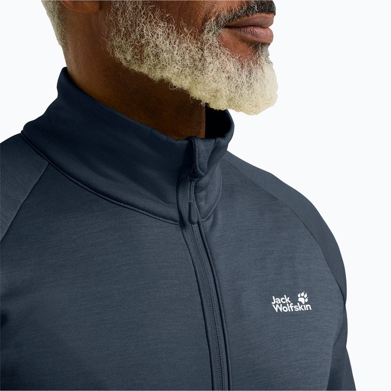 Felpa da trekking uomo Jack Wolfskin Peak District Full Zip midnight sky 4