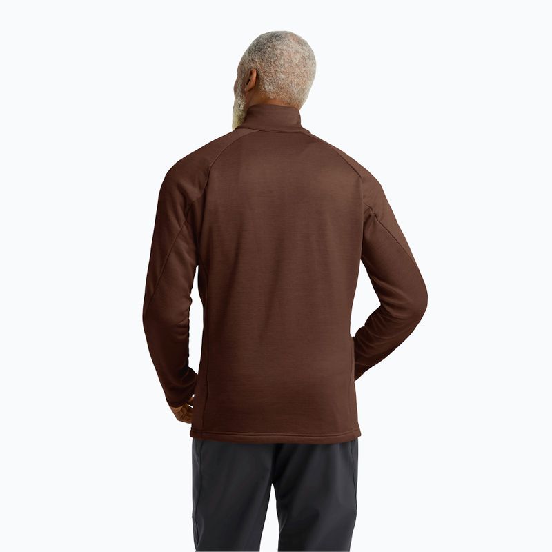 Felpa da trekking uomo Jack Wolfskin Peak District Full Ziphot choc 3