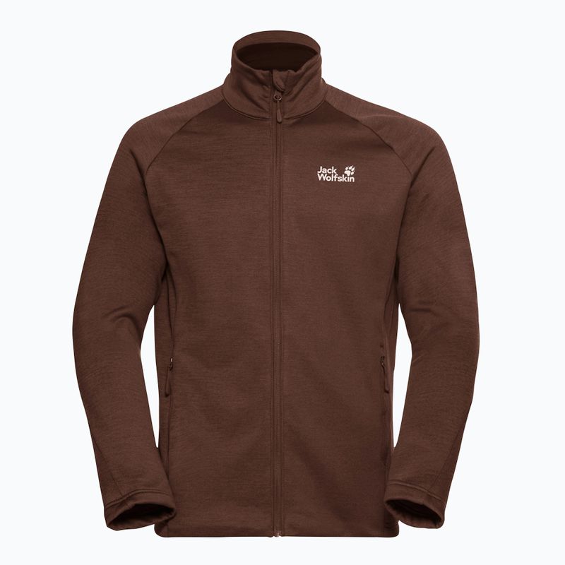 Felpa da trekking uomo Jack Wolfskin Peak District Full Ziphot choc 7