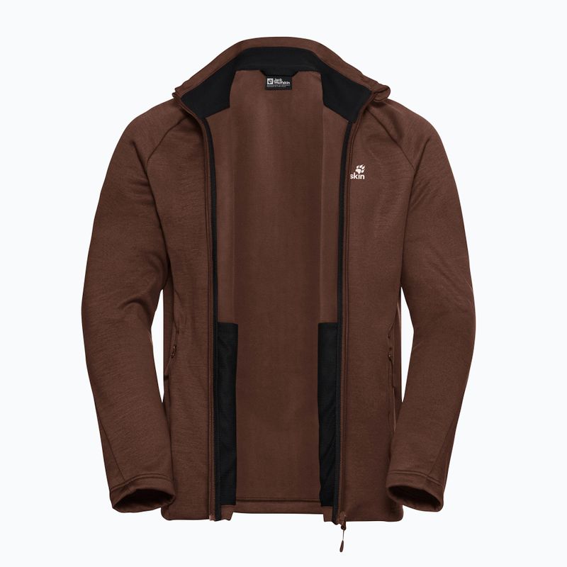 Felpa da trekking uomo Jack Wolfskin Peak District Full Ziphot choc 9