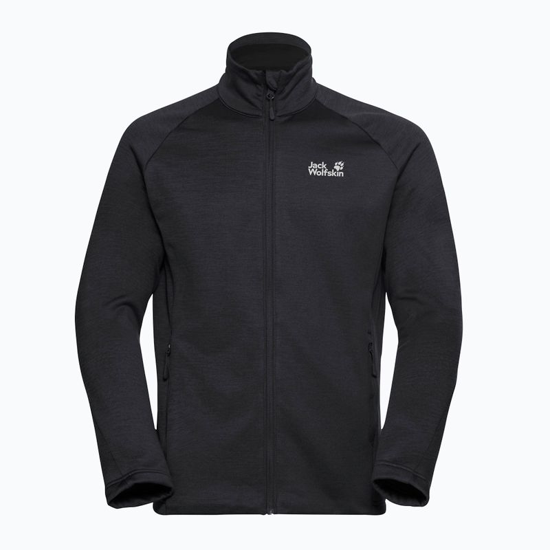 Felpa da trekking da uomo Jack Wolfskin Peak District Full Zip nera 7