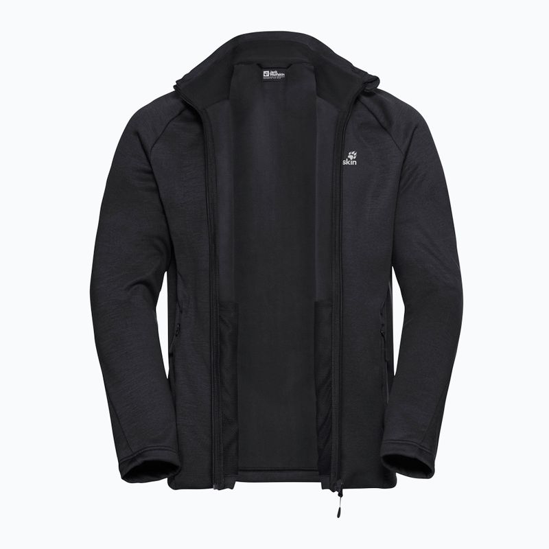 Felpa da trekking da uomo Jack Wolfskin Peak District Full Zip nera 9
