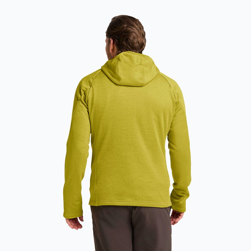 Felpa da trekking uomo Jack Wolfskin Peak District con cappuccio e zip integrale chartreuse 3