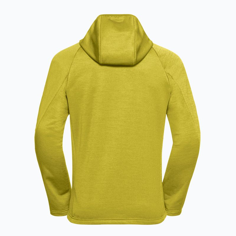 Felpa da trekking uomo Jack Wolfskin Peak District con cappuccio e zip integrale chartreuse 8