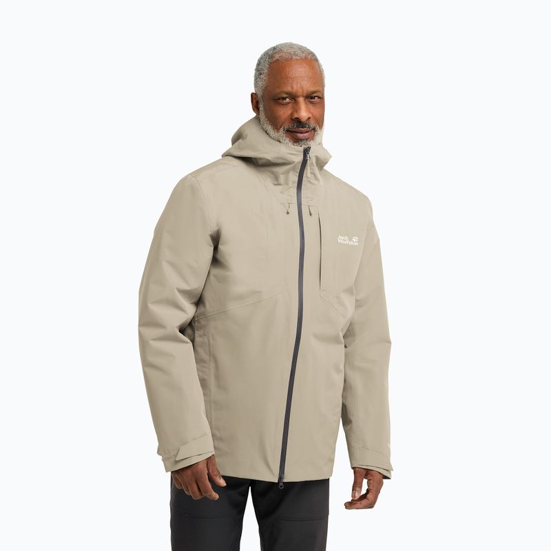 Giacca 3in1 da uomo Jack Wolfskin Icecape 3In1 Down Rds lino