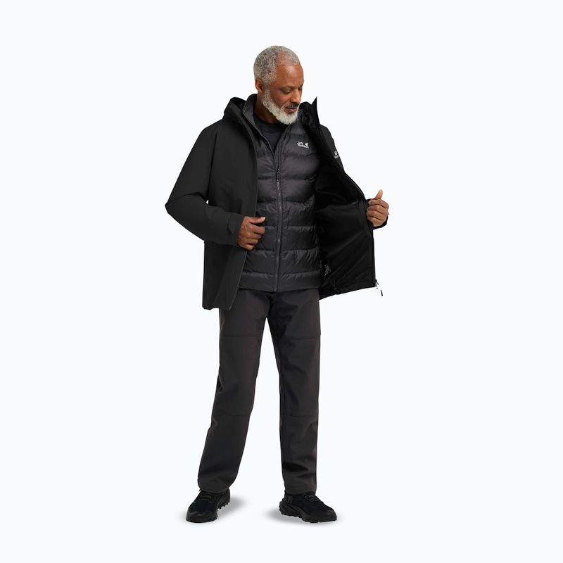 Giacca 3in1 da uomo Jack Wolfskin Icecape 3In1 Down Rds nera 2