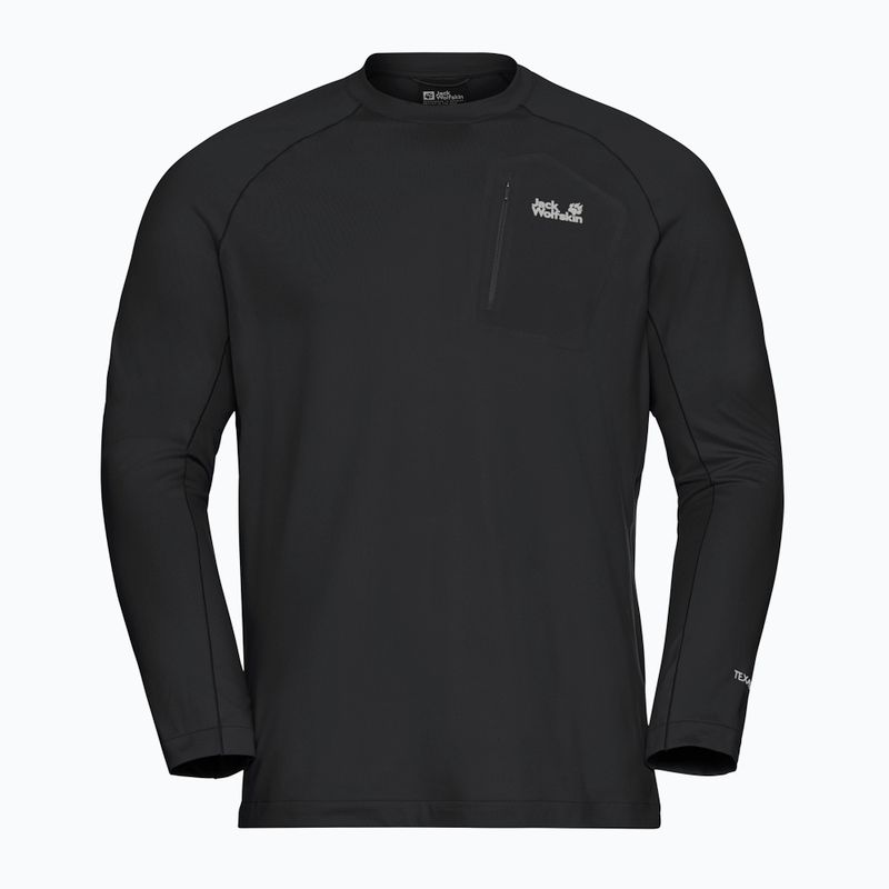 Maglia a maniche lunghe da uomo Jack Wolfskin Prelight Trail Crew nera 5