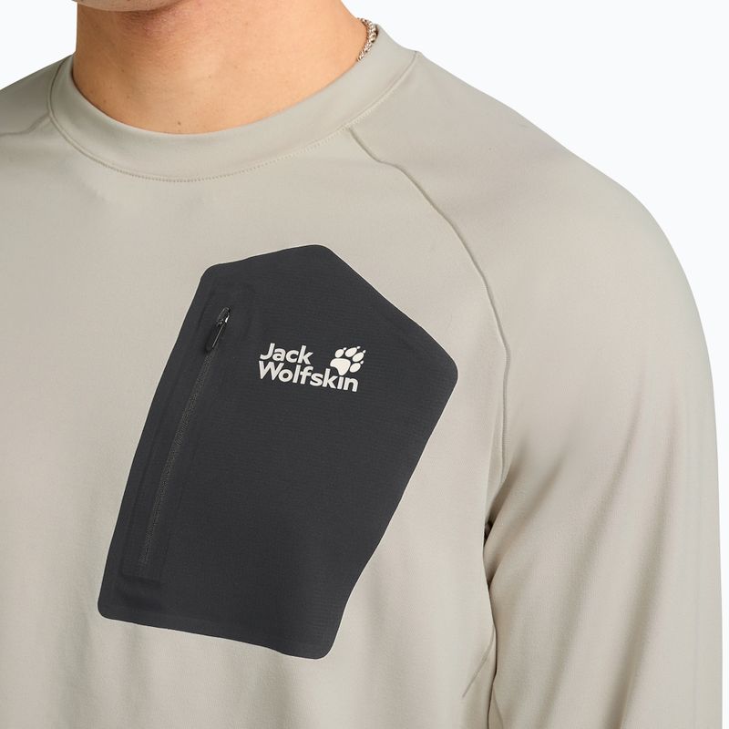 Maglia a maniche lunghe da uomo Jack Wolfskin Prelight Trail Crew sabbia chiaro 4