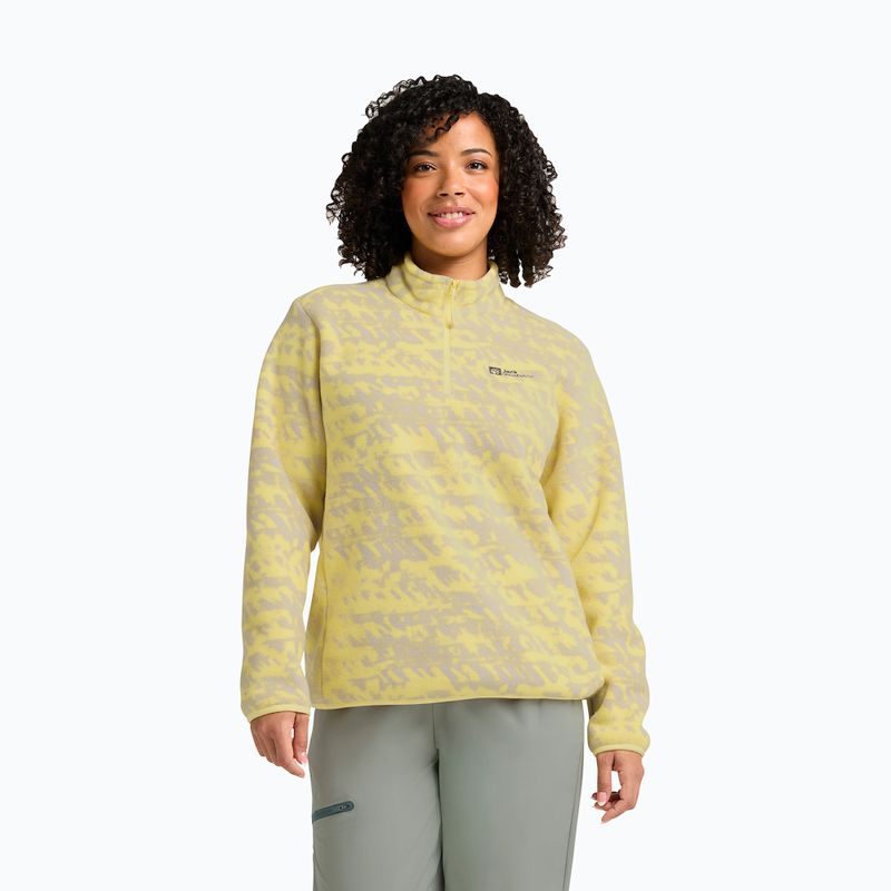 Felpa da trekking donna Jack Wolfskin Big Sky Half Zip lemon ice