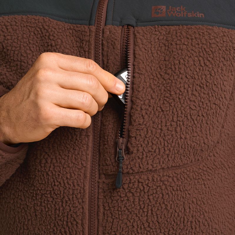 Pile da uomo Jack Wolfskin Kammweg Pile Fz hot choc 5