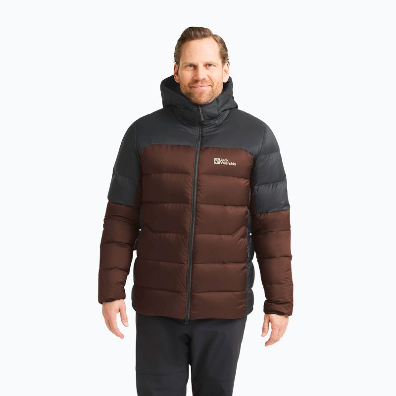 Giacca a piumino da uomo Jack Wolfskin Nebelhorn Down Hoody hot choc