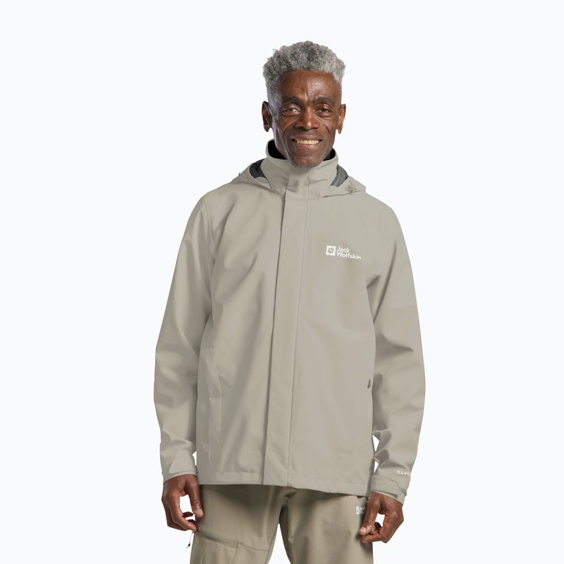 Giacca antipioggia da uomo Jack Wolfskin Trailtime 2L linen