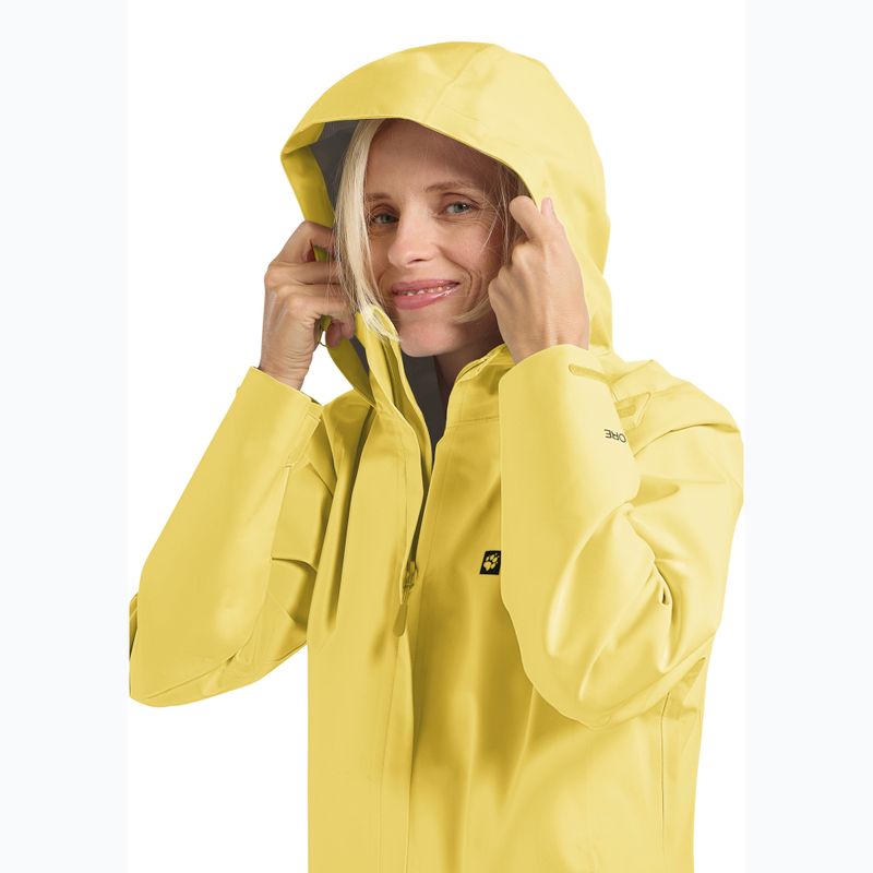 Giacca antipioggia da donna Jack Wolfskin Trailtime 2L lemon ice 5