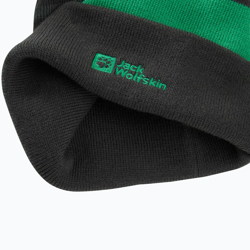Cappello invernale per bambini Jack Wolfskin Stripy Knit verde ardesia/mistico 5