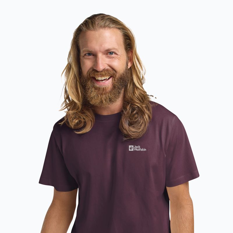 Maglietta da uomo Jack Wolfskin Essential amaranth 4