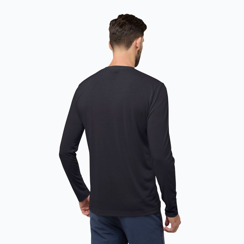 Maglia a maniche lunghe da uomo Jack Wolfskin Vonnan nera 2
