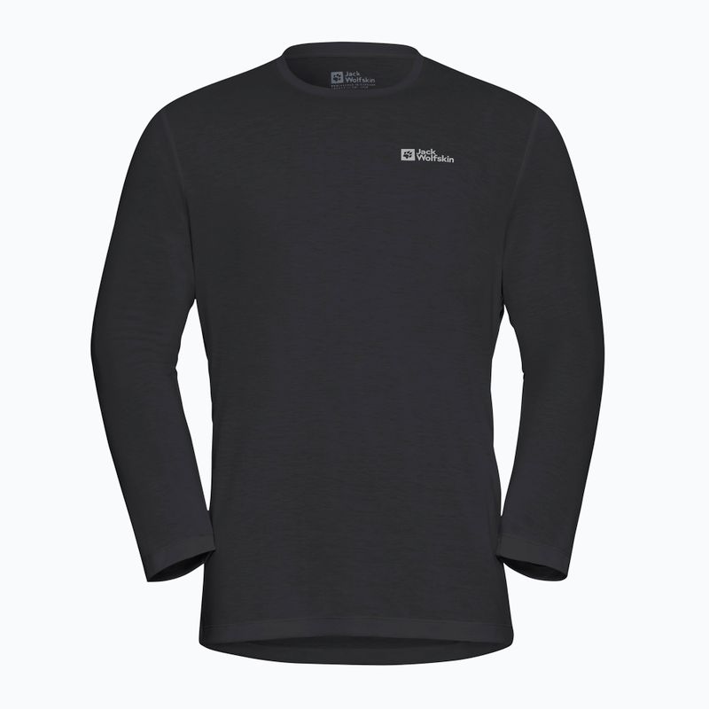 Maglia a maniche lunghe da uomo Jack Wolfskin Vonnan nera 3