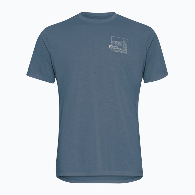 Maglietta da uomo Jack Wolfskin Vonnan Graphic peak trail midnight sky 6