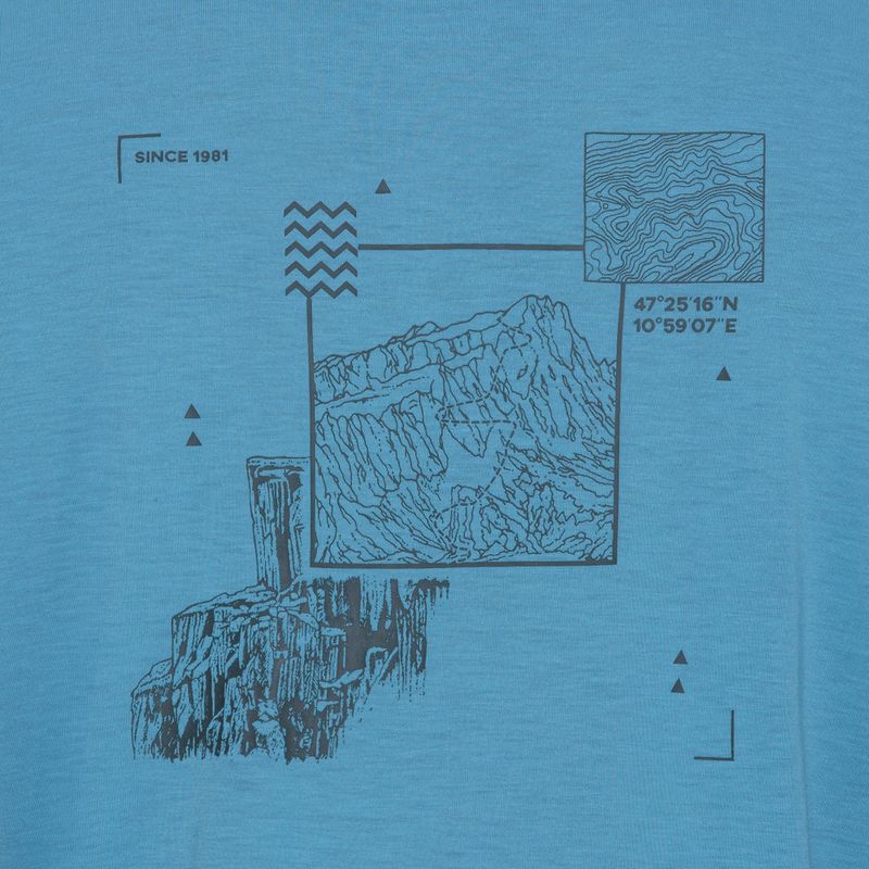 Maglietta da uomo Jack Wolfskin Vonnan Graphic peak trail sky blue 8