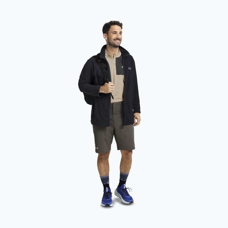 Felpa in pile da uomo Jack Wolfskin Taunus 100 Full Zip black 2