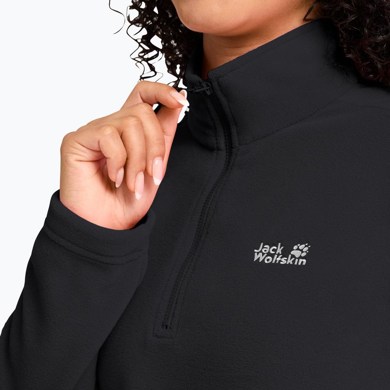 Felpa in pile da donna Jack Wolfskin Taunus 100 Half Zip black 4