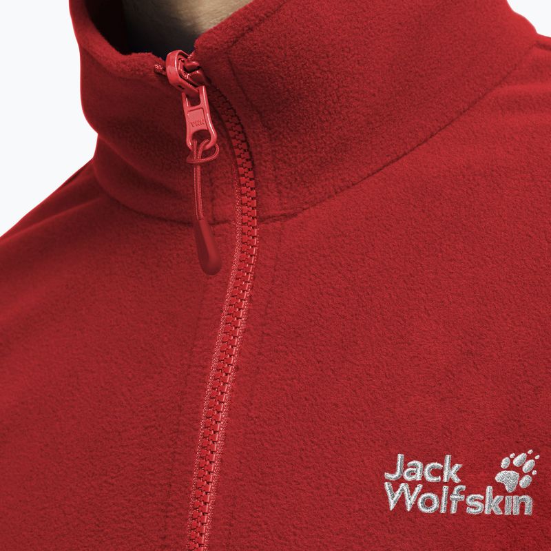Felpa in pile da uomo Jack Wolfskin Taunus 100 Full Zip siren red 4