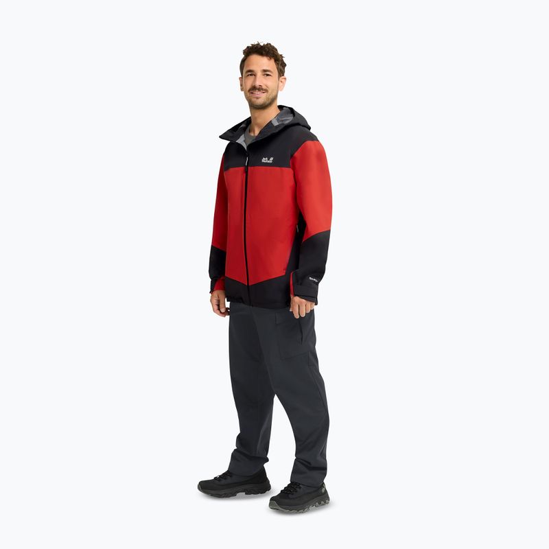 Giacca antipioggia da uomo Jack Wolfskin Rockpaw 3L siren red 2