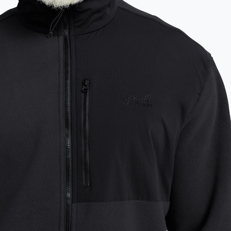 Felpa in pile da uomo Jack Wolfskin Sumetro Full Zip black 5