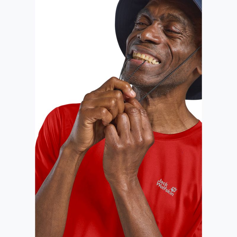 Maglietta da trekking da uomo Jack Wolfskin Tech T siren red 4