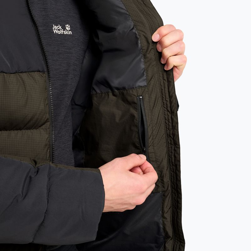 Giacca imbottita da uomo Jack Wolfskin Icy Hollow Hooded obsidian moss 5