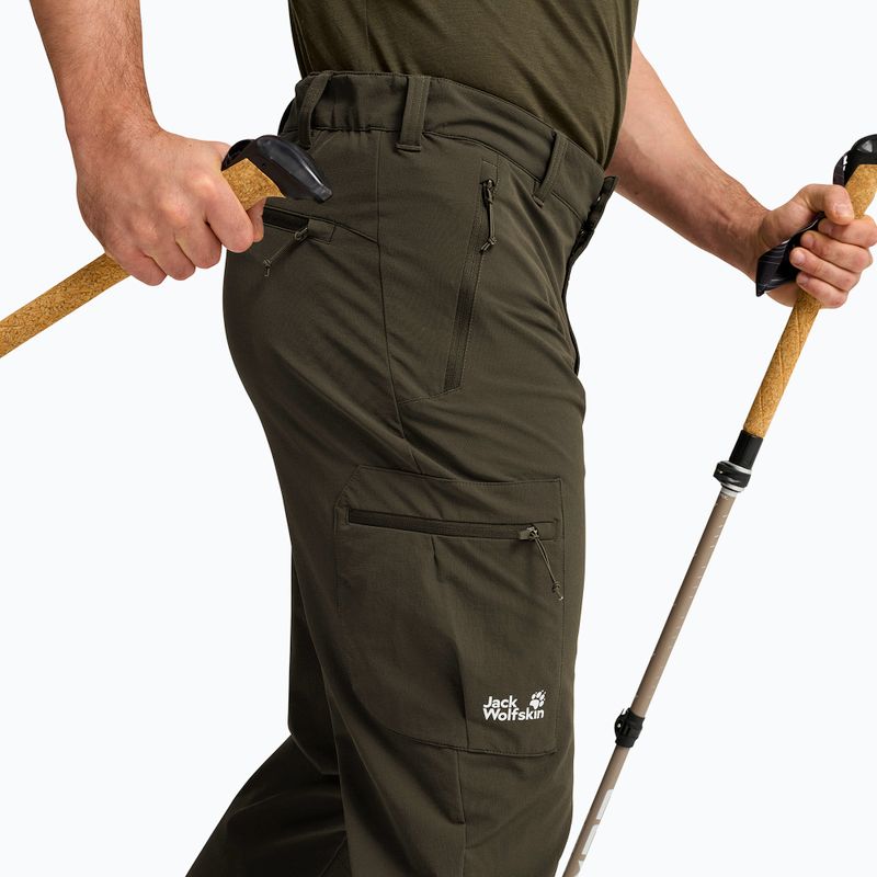 Pantaloni da trekking da uomo Jack Wolfskin Activate Flex obsidian moss 4