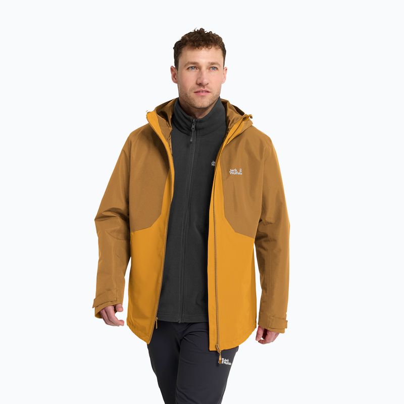 Giacca 3-in-1 da uomo Jack Wolfskin Stonetrail 3In1 burly yellow jw 4