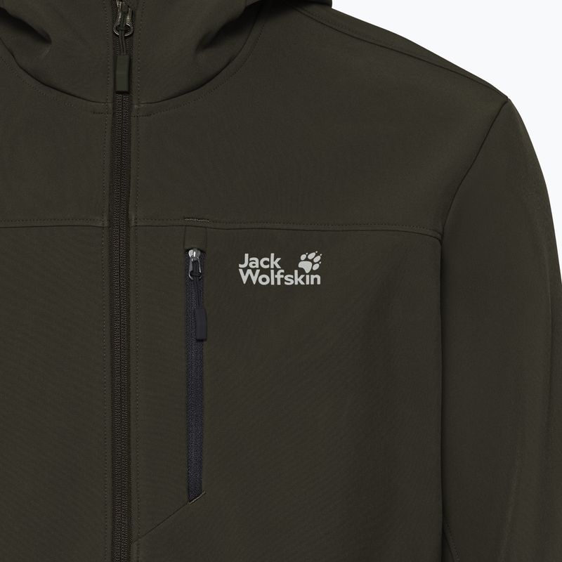 Giacca antivento da uomo Jack Wolfskin Wild Winds Hooded obsidian moss 6
