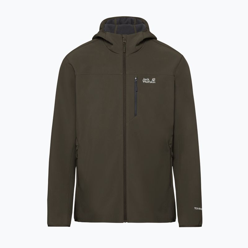 Giacca antivento da uomo Jack Wolfskin Wild Winds Hooded obsidian moss 8