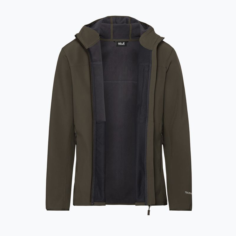 Giacca antivento da uomo Jack Wolfskin Wild Winds Hooded obsidian moss 9